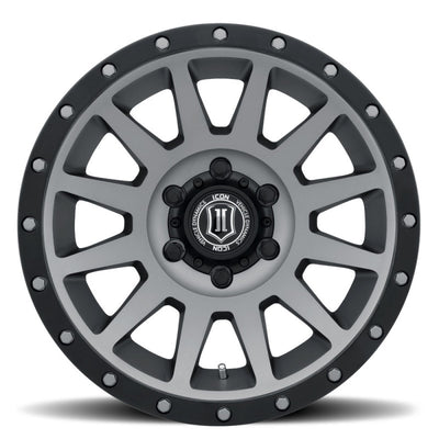 ICON Compression 18x9 6x5.5 0mm Offset 5in BS Titanium Wheel for performance upgrades