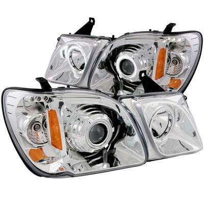 ANZO 1998-2007 Lexus Lx470 Projector Headlights w/ Halo Chrome (CCFL) performance car parts by DTX Performance