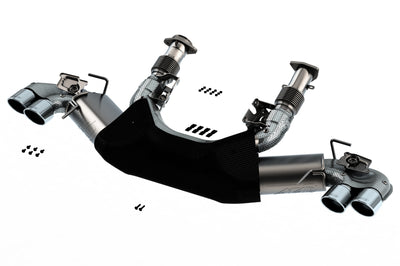 Borla 2020 Chevrolet Corvette C8 6.2L ATAK 3in Exhaust System Dual Round A/C Tips 4inx 4.75in performance upgrade.