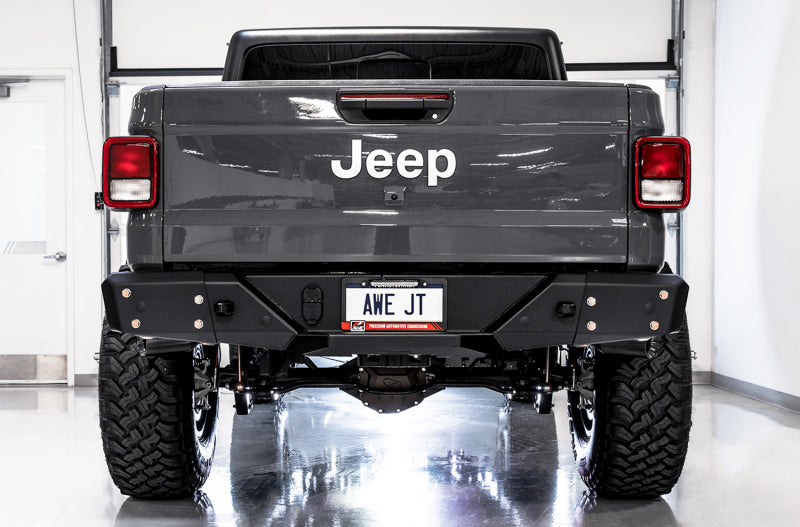 AWE Tuning 20-21 Jeep Gladiator JT 3.6L Tread Edition Cat-Back Dual Exhaust - Diamond Black Tip - DTX Performance