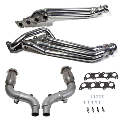 BBK 15-23 Ford Mustang GT 5.0 1-7/8in Headers w/High Flow Catted Mid Pipe (Silver Ceramic) performance exhaust headers