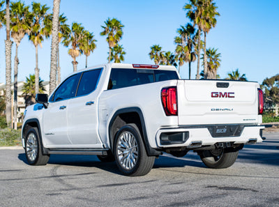 Borla 19 Chevrolet Silverado/GMC Sierra 1500 6.2L SS ATAK Catback Exhaust w/ Factory Tips on white GMC Denali