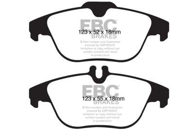 EBC 12-14 Mercedes-Benz C250 (W204) 1.8 Turbo Redstuff Rear Brake Pads illustration, performance car parts, DTX Performance
