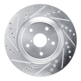 R1 2020-2025 Subaru WRX Front Left Drilled & Slotted Silver Brake Rotor