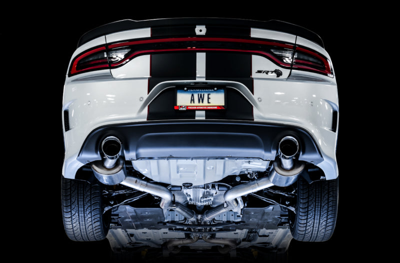 AWE Tuning 2015+ Dodge Charger 6.4L/6.2L SC Non-Resonated Touring Edition Exhaust - Silver Tips - DTX Performance