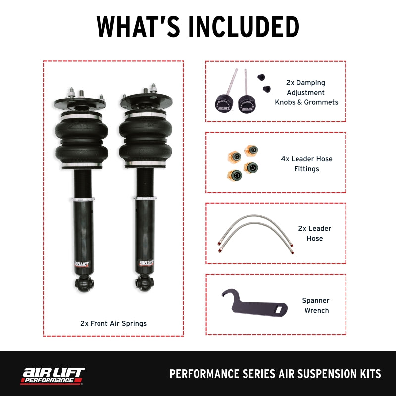 Air Lift Performance 89-00 Lexus LS400 Front Air Suspension Kit components