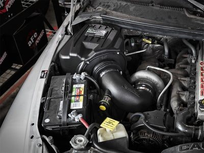 aFe Quantum Pro 5R Cold Air Intake System 94-02 Dodge Cummins L6-5.9L - Oiled installed in engine bay