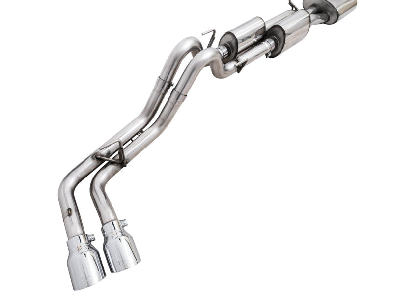 AWE 16-22 Toyota Tacoma 0FG Catback Exhaust w/ BashGuard - Dual Chrome Silver Tips - DTX Performance