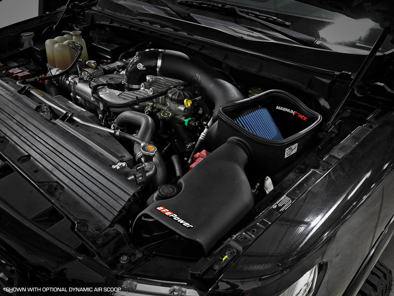 aFe Magnum Force Stage-2 Pro 5R Cold Air Intake System 16-19 Nissan Titan XD V8-5.0L (td) installed in engine bay, boosting performance