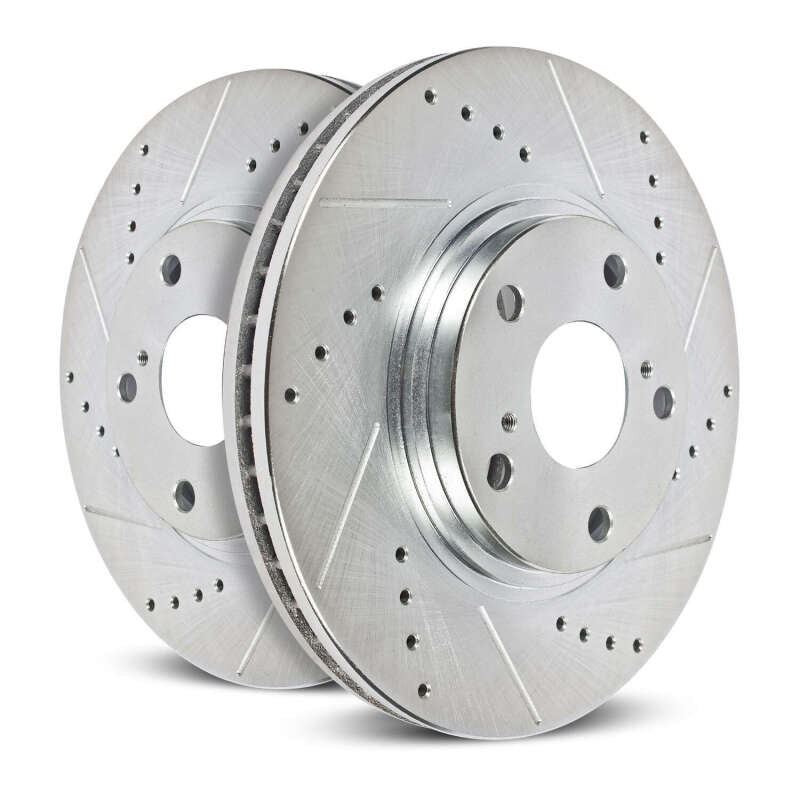 Power Stop 91-95 Toyota MR2 Rear Evolution Drilled & Slotted Rotors - Pair high performance brakes DTX Performance