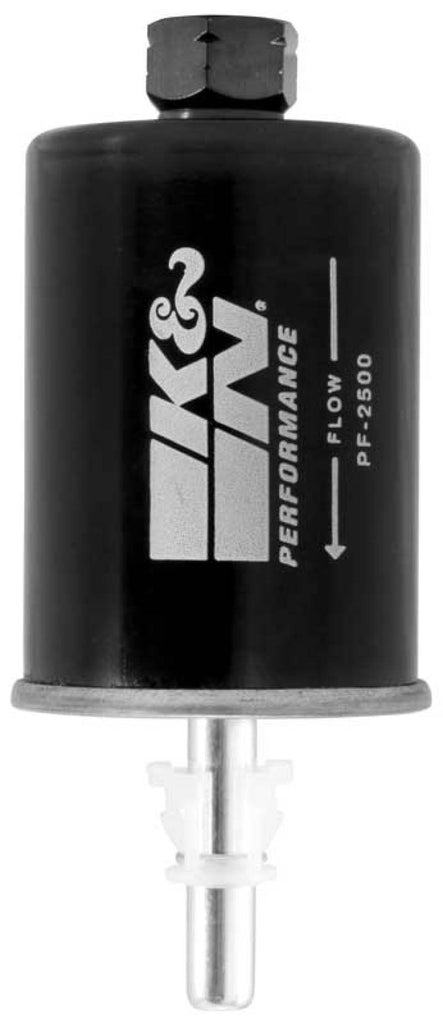 K&N Cellulose Media Fuel Filter 2.125in OD x 5.438in L for performance car parts and engine performance upgrades.