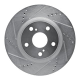 R1 06-20 Lexus ES300H Front Left Drilled & Slotted Silver Brake Rotor