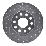 R1 05-25 Audi A3 Rear Right Drilled & Slotted Silver Brake Rotor