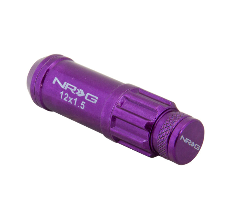 NRG 700 Series M12 X 1.5 Steel Lug Nut w/Dust Cap Cover Set 21 Pc w/Locks & Lock Socket - Purple, high performance auto parts