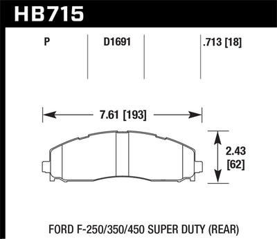 Hawk 15-17 Ford F-250/350 LTS Street Rear Brake Pads high performance brakes for performance upgrades at DTX Performance