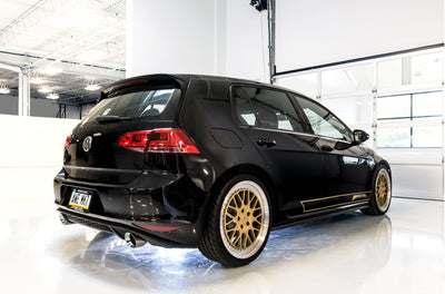 AWE Tuning VW MK7 GTI Track Edition Exhaust - Chrome Silver Tips installed on performance car, showing aftermarket upgrades