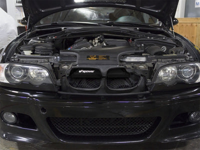 aFe MagnumFORCE Intakes Scoops AIS BMW 3-Series/ M3 (E46) 01-06 L6 - Black in engine bay
