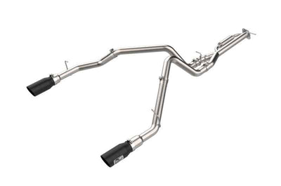 aFe 21-24 Ford F-150 Vulcan Series 3 IN to 3-1/2 IN Stainless Steel Cat-Back Exhaust System - Black for performance car parts