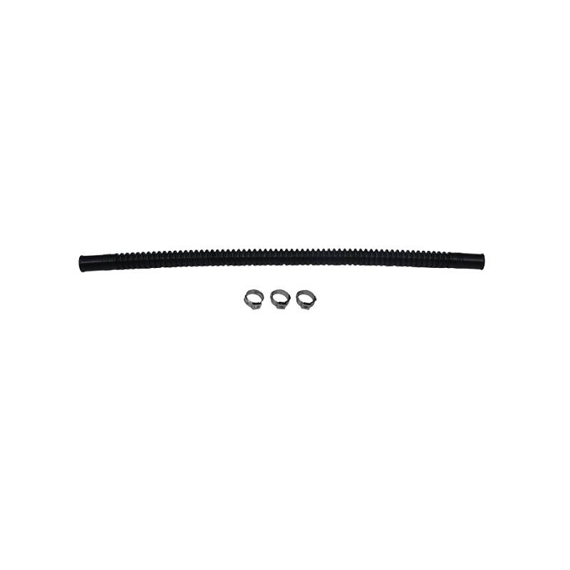 Deatschwerks Convoluted Tubing 300mm Length x 8mm ID Side 1 x 8mm ID Side 2 - Black - DTX Performance