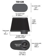 Load image into Gallery viewer, Airaid Dodge 5.9/6.7L DSL / Ford 6.0L DSL Kit Replacement Air Filter dimensions chart
