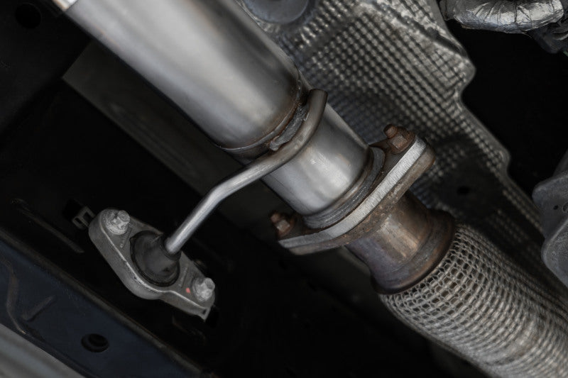 MBRP 21-22 Ford Bronco 3in Catback exhaust system shown in close-up view.