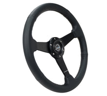 Load image into Gallery viewer, NRG Sport Steering Wheel (350mm / 1.5in Deep) Black Leather Black Stitch w/Matte Black Solid Spokes, performance car parts, DTX