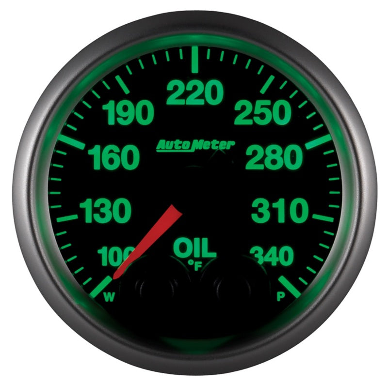 Autometer Elite 52mm 100-340 Deg F Oil Temp Peak & Warn w/ Electronic Control Gauge for performance car parts - DTX Performance