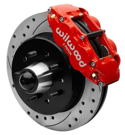 Wilwood Forged Narrow Superlite 6R Front Big Brake Kit 12.19in Drilled Rotors 88-98 C1500 - Red, high performance brake upgrade