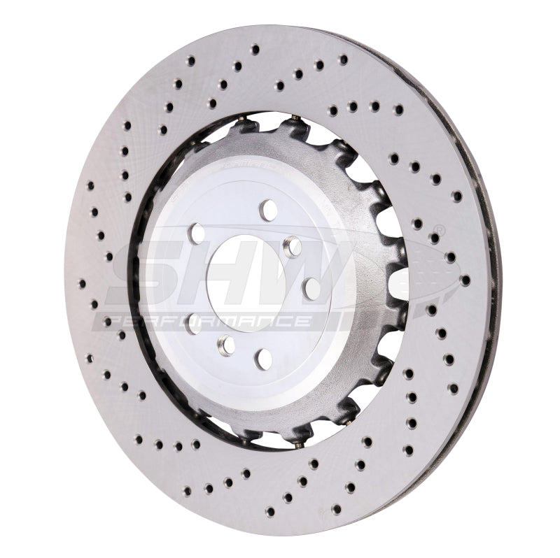 SHW 11-16 BMW M5 4.4L Left Rear Cross-Drilled Lightweight Brake Rotor (34212284103) performance car part