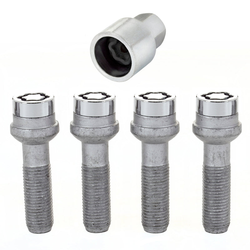 McGard Wheel Lock Bolt Set - 4pk. (Radius Seat) M14X1.5 / 17mm Hex / 45.0mm Shank Length - Chrome, high performance car parts