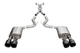 Corsa 20-22 Ford Mustang GT500 3.0in Dual Rear Exit Catback w/ Twin 5.0in Blk Straight Cut Pro Tips