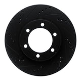 R1 03-09 Lexus GX470 Front Left Drilled & Slotted Black Brake Rotor