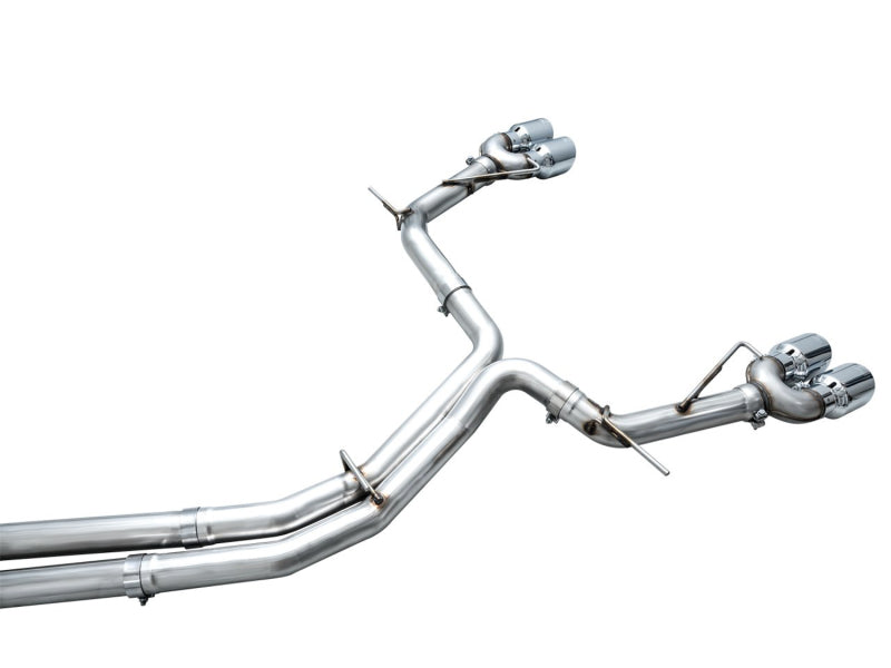 AWE Tuning 19-23 Audi C8 S6/S7 2.9T V6 AWD Track Edition Exhaust - Chrome Silver Tips - DTX Performance