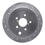 R1 08-15 Subaru Impreza Rear Left Drilled & Slotted Silver Brake Rotor