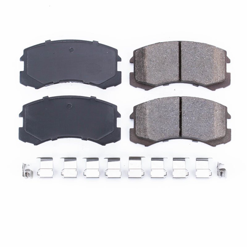 Power Stop 02-07 Mitsubishi Lancer Front Z17 Evolution Ceramic Brake Pads w/Hardware - DTX Performance