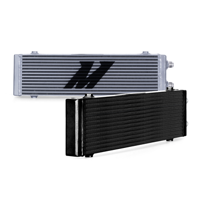 Mishimoto Universal Large Bar and Plate Dual Pass Black Oil Cooler for performance car parts and upgrades by DTX Performance