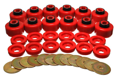 Energy Suspension Body Mount Set - Red, performance car parts, racing suspension, veteran owned performance shop