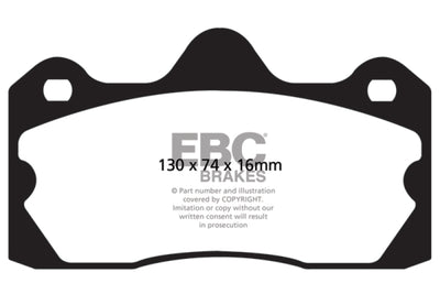 EBC 10+ Lotus Evora 3.5 Yellowstuff Rear Brake Pads high performance brakes for tuning upgrades by DTX Performance