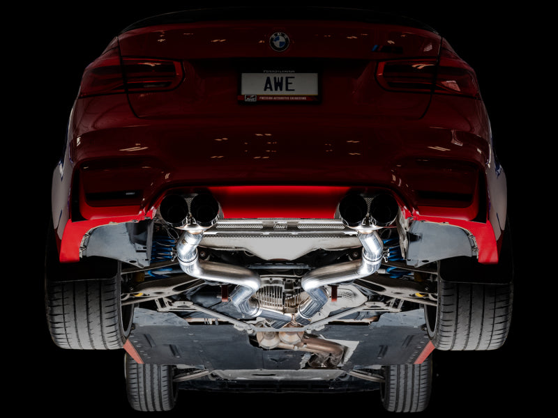 AWE Tuning BMW F8X M3/M4 Track Edition Catback Exhaust - Diamond Black Tips - DTX Performance