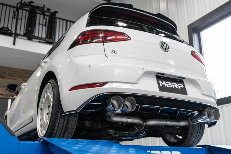 MBRP 15-19 VW Golf R 3in Cat Back Single Exit Exhaust Pro Series w/ Valve Delete - T304 installed on performance car