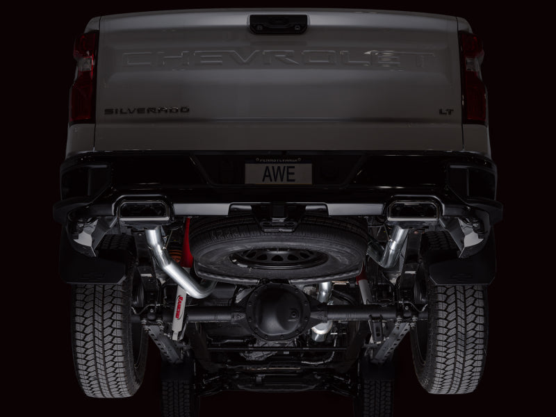 AWE 4th Gen GM 1500 6.2L Catback Split Rear Exit - OE Tips exhaust system for performance car tuning