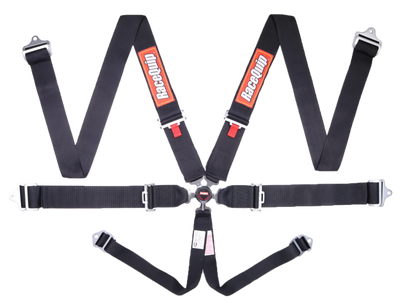 RaceQuip Black SFI CAMLOCK 6pt PD Lap Seat Belt