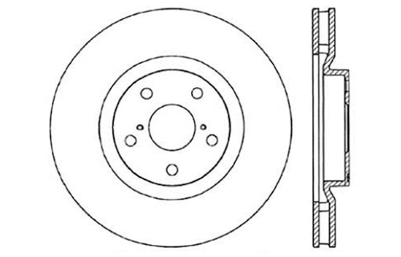 StopTech 93-98 Toyota Supra Turbo Drilled Left Front Rotor for high performance brakes and brake upgrades from DTX Performance.