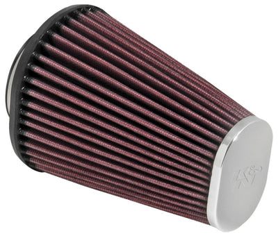 K&N Universal Clamp-On Air Filter 2-7/16in Flange 4-1/2x3-3/4in Base 3x2in Top 6in Height for high performance engines