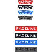Load image into Gallery viewer, Raceline 13 Decal Pack Includes: 2 Lip Decals; 1 Cap Decal - Blue, Red, Black, Gunmetal