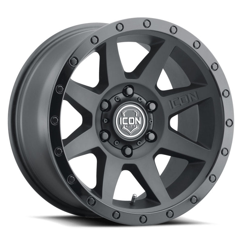 ICON Rebound 17x8.5 6x5.5 25mm Offset wheel in double black for performance cars, available at DTX Performance - veteran owned.