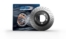 SHW 15-16 Porsche 911 Carrera 4GTS 3.8L w/o Ceramics Right Rr Drill-Dimp MB Brake Rotor(99635240602) high performance brake upgrade