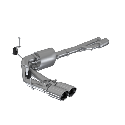 MBRP 2019+ Chevrolet Silverado 1500 exhaust system for performance upgrades, featuring heavy-gauge aluminized steel tubing.