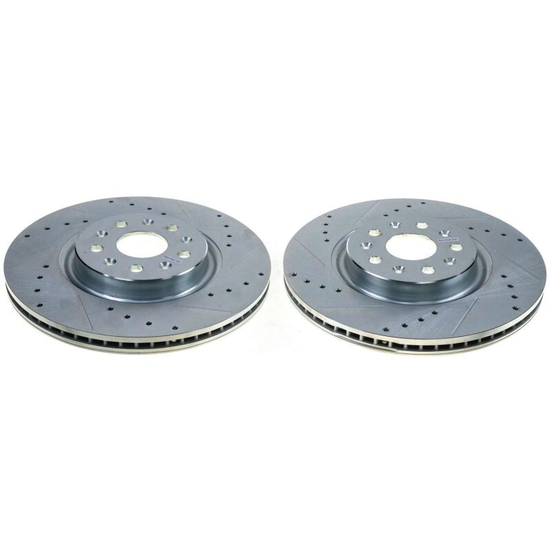 Power Stop 20-21 Chevrolet Corvette Rear Evolution Drilled & Slotted Rotor - Pair - DTX Performance