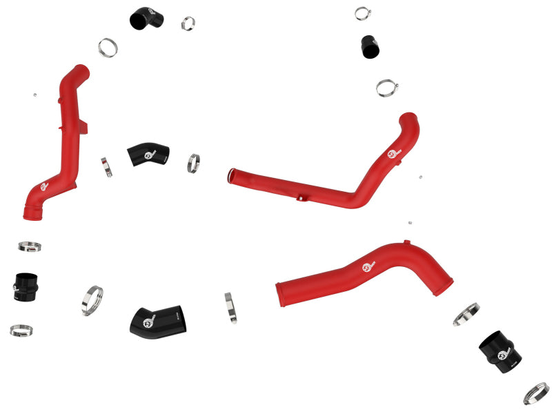 aFe 22-23 Ford Explorer BladeRunner Aluminum Hot and Cold Charge Pipe Kit - Red - DTX Performance